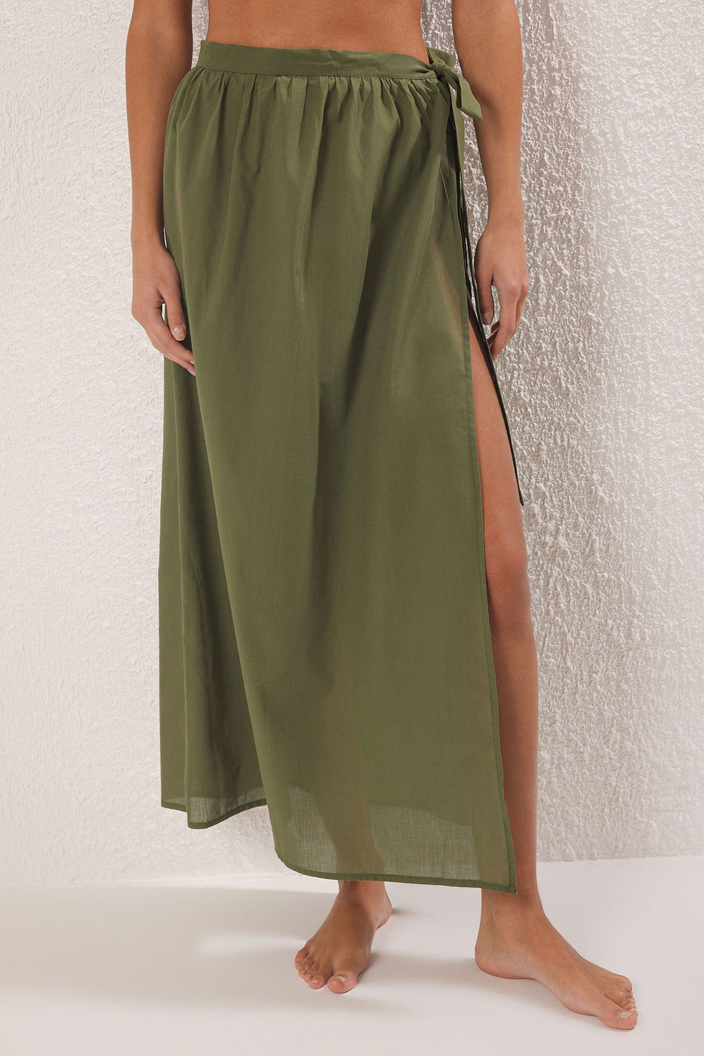 Haki Maxi Dokuma %100 Pamuk Plaj Pareo TBESS25PR00012 - Trendyolmilla фото 4
