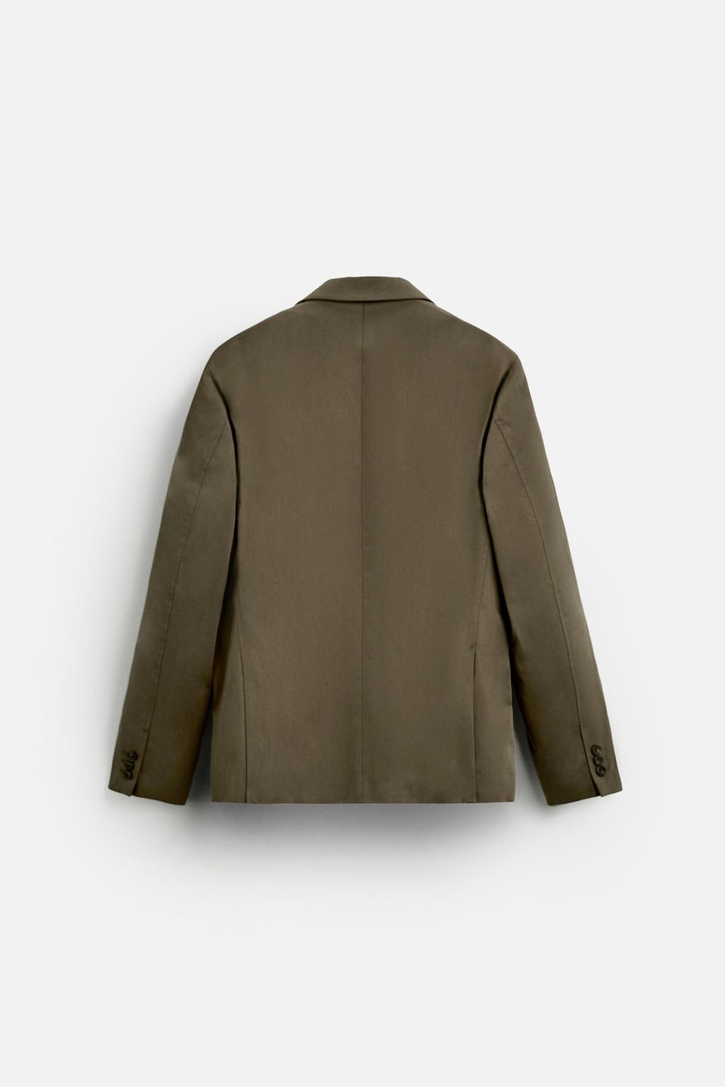 DOUBLE-BREASTED COTTON-LYOCELL SUIT BLAZER - Zara фото 8