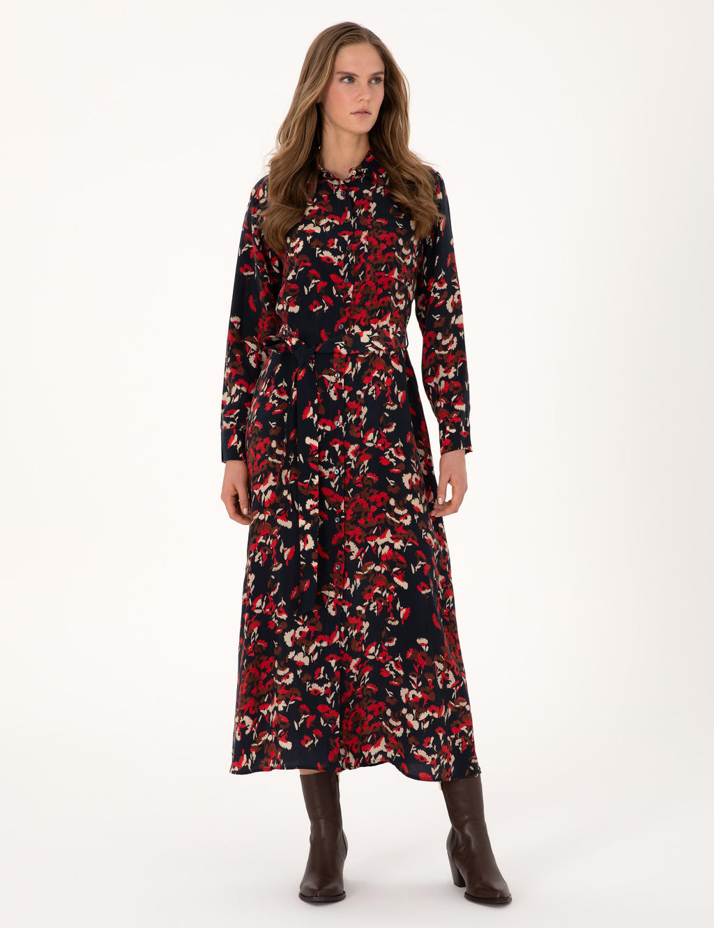 Lacivert Comfort Fit Dokuma Elbise - Pierre cardin фото 3