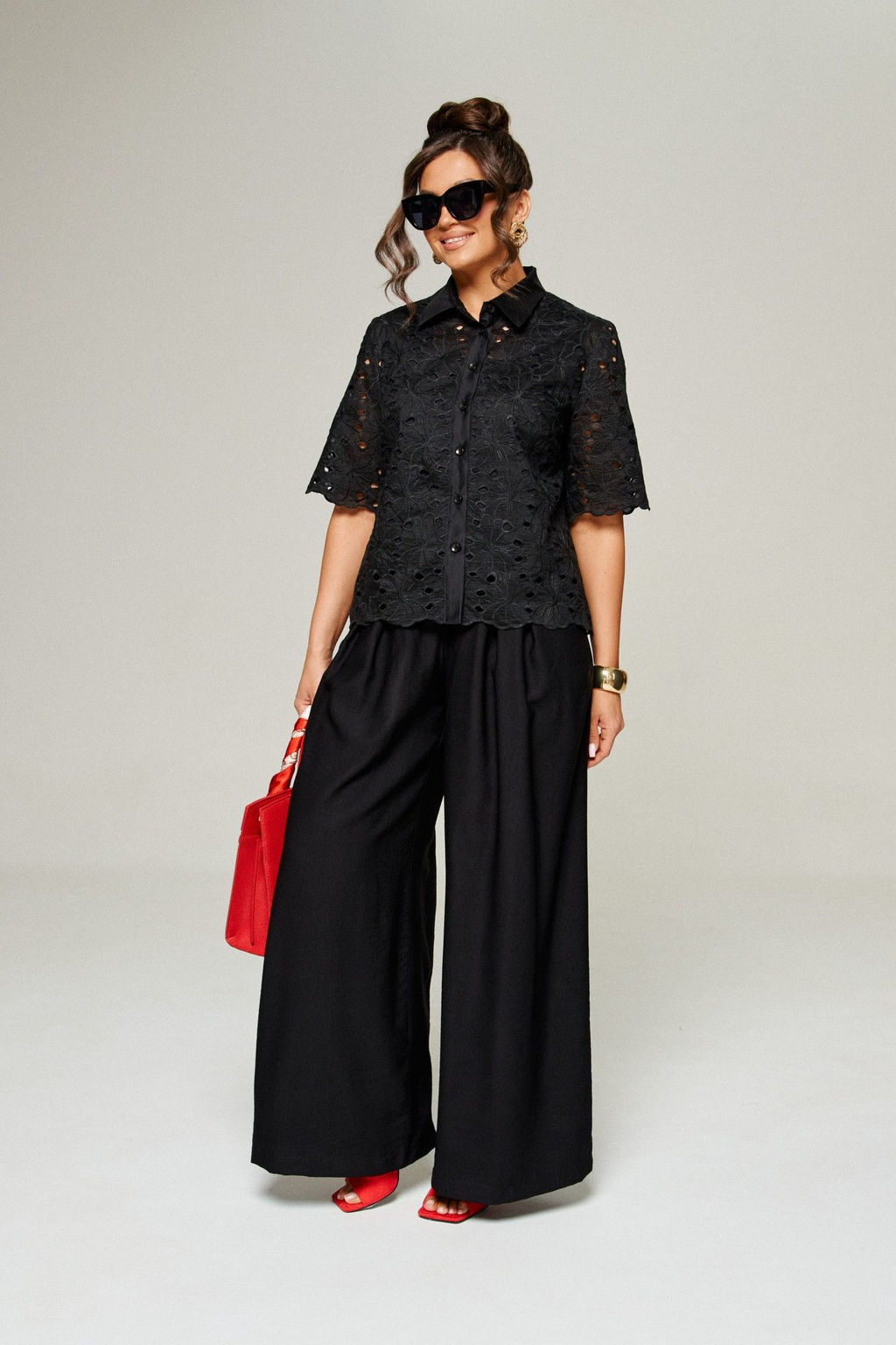 Комплект 6323 чёрный, Брюки, Блуза - B&F фото 3