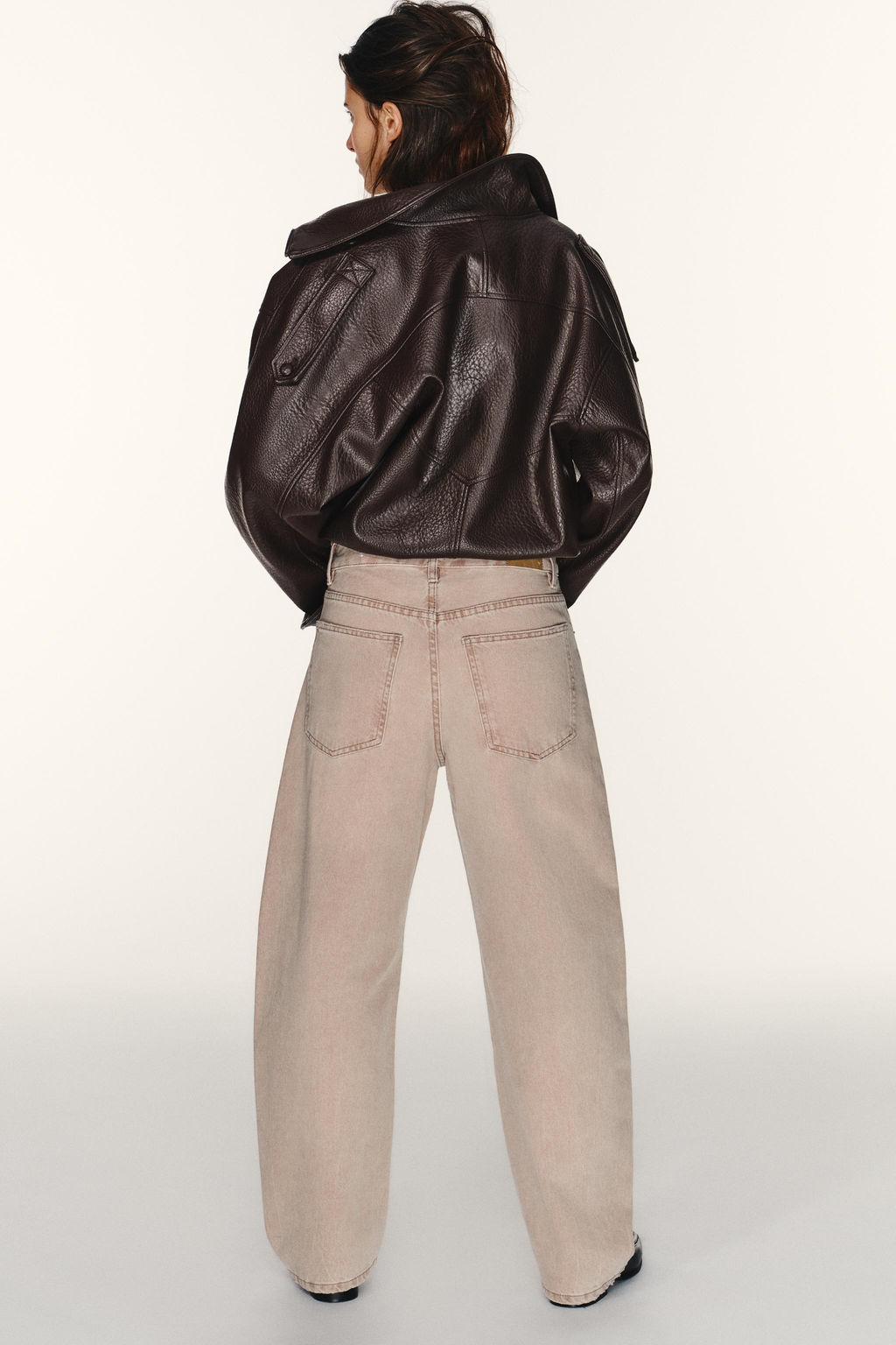 TRF MID-WAIST BAGGY BALLOON JEANS - Zara фото 5