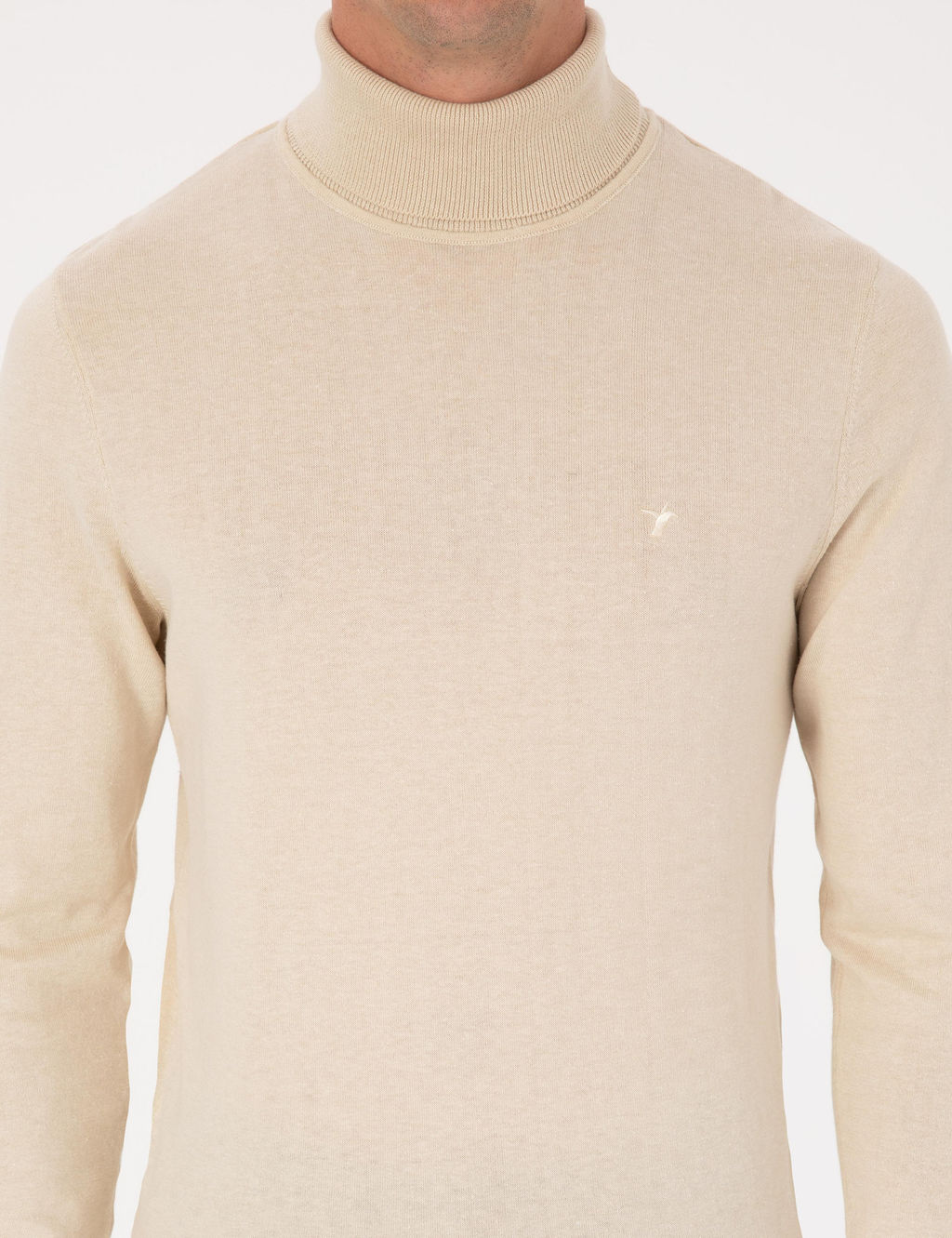 Bej Slim Fit Basic Kazak