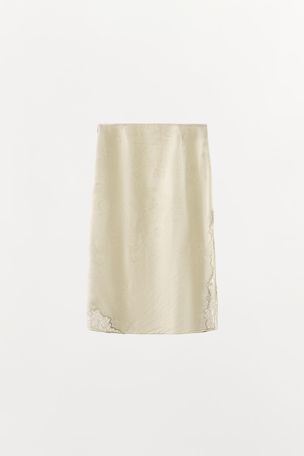FALDA MIDI JACQUARD ENCAJE / Crudo - Zara фото 5