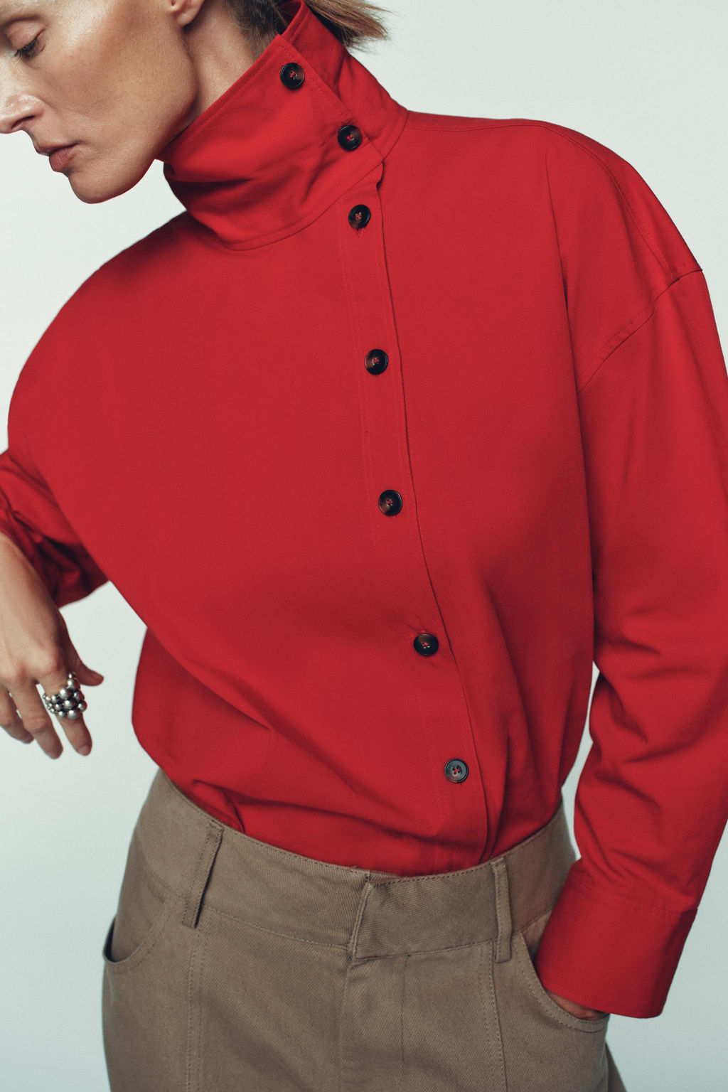 HIGH NECK WRAP SHIRT - Zara фото 4