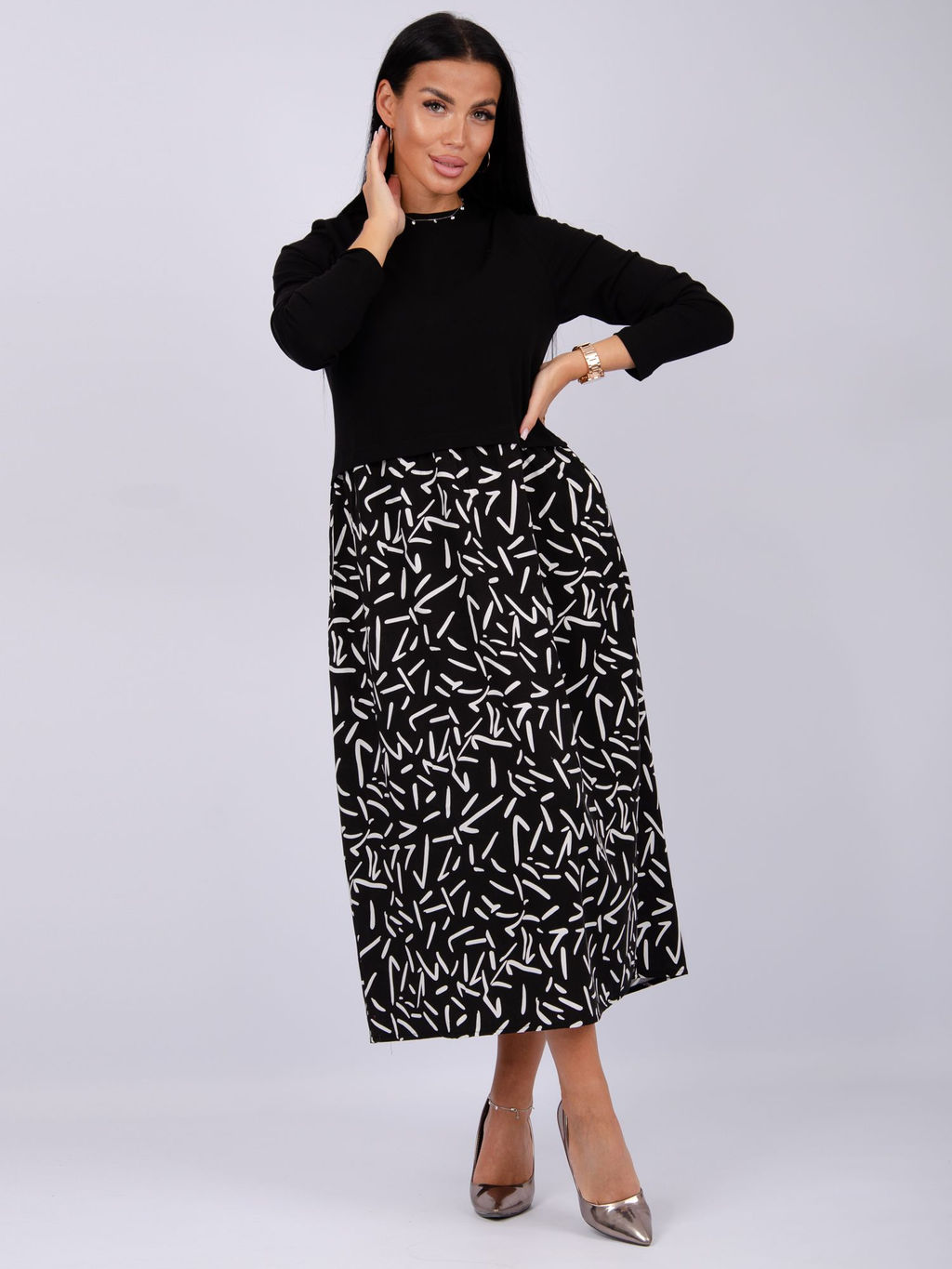 Платье Жаклин, вискоза/кулирка (М) - Малина фото 12