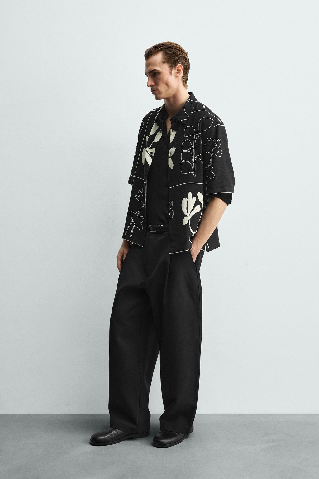 ABSTRACT PRINT FLOWING SHIRT - Zara фото 4