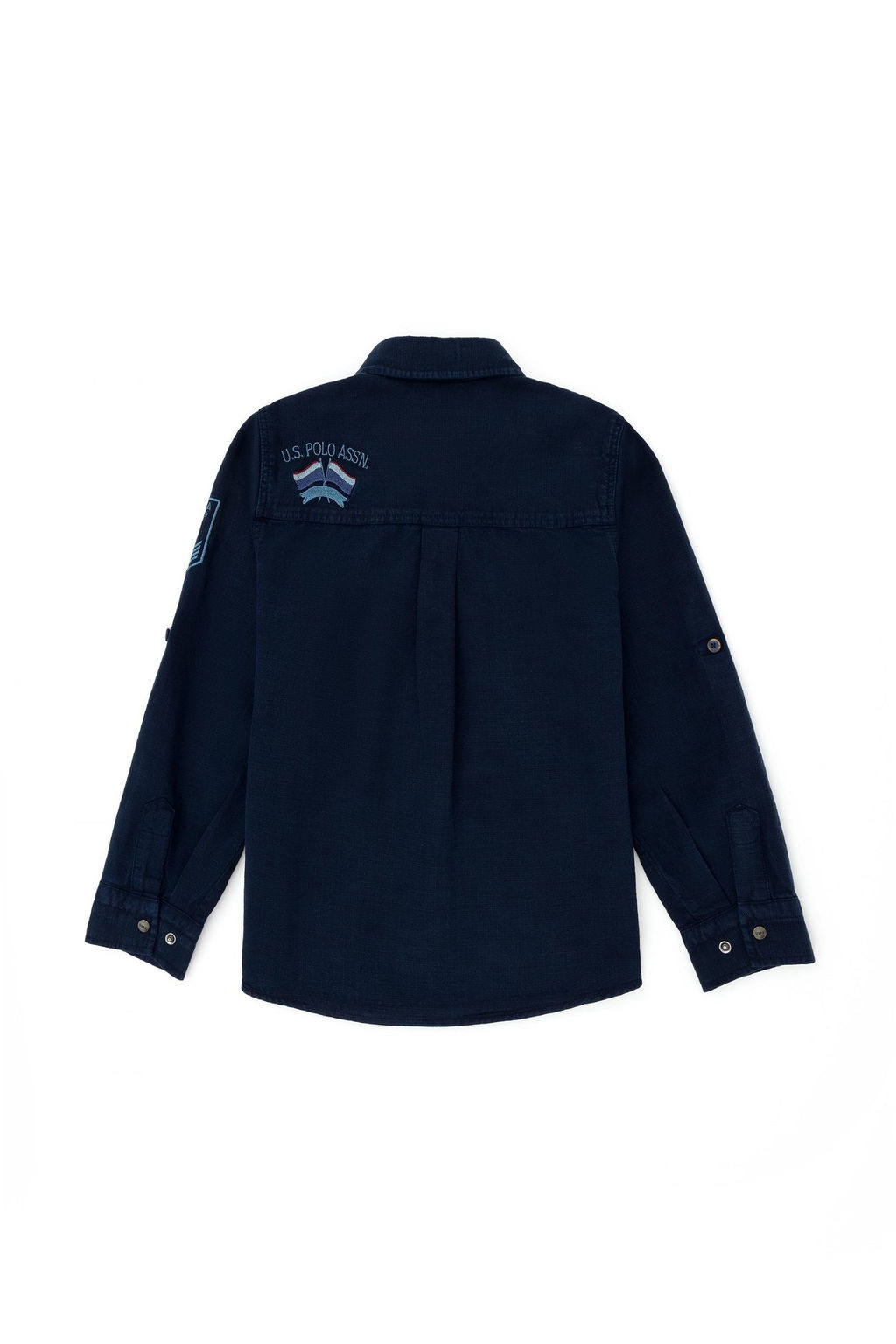 Темно-синяя рубашка с длинным рукавом для мальчика - U.s. polo assn фото 2