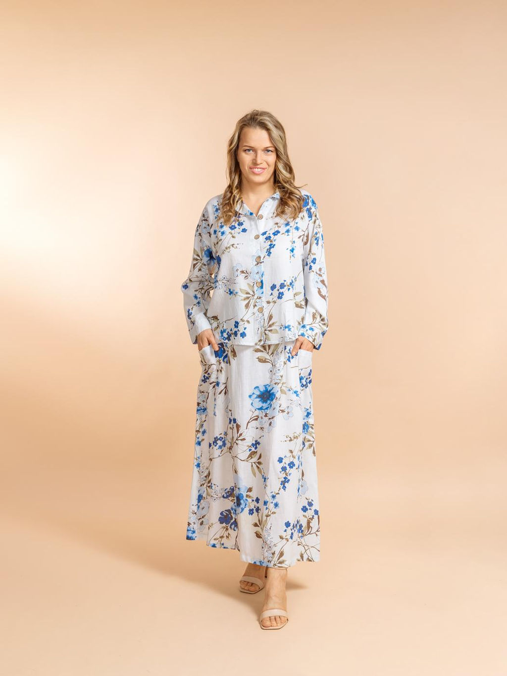 Костюм юбка и блузка (вискоза,лен) №25-200-2 (Лето 2025) - Ганг фото 2