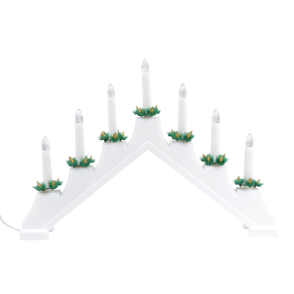 ULD-L7101-007/SWA WARM WHITE IP20 WHITE BRIDGE Фигура светодиодная Новогодняя горка, 39,5х30,5см. 7 светодиодов. Теплый белый свет. Корпус белый. Материал пластик. TM Uniel