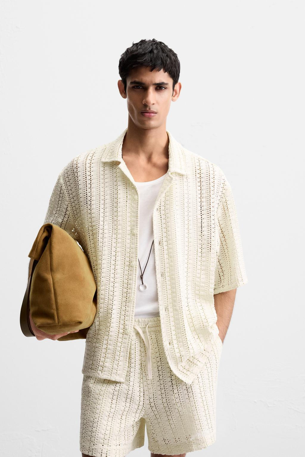 CROCHET TEXTURED SHIRT - Zara фото 4