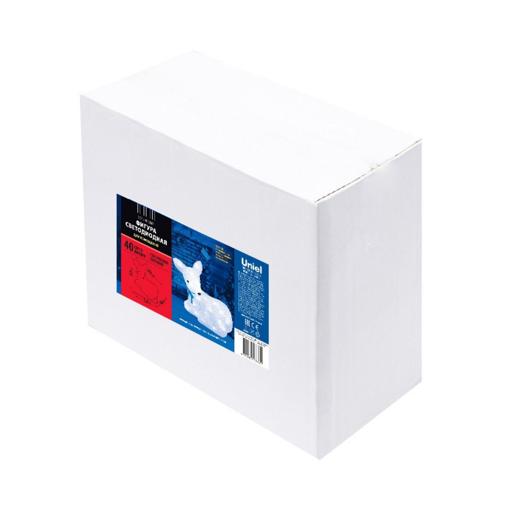 ULD-M2926-040/STA WHITE IP20 LYING FAWN-1 Фигура светодиодная Лежащий оленёнок-1, 32*27см, 40 светодиодов. Белый свет. Провод прозрачный. TM Uniel - Volpe фото 5