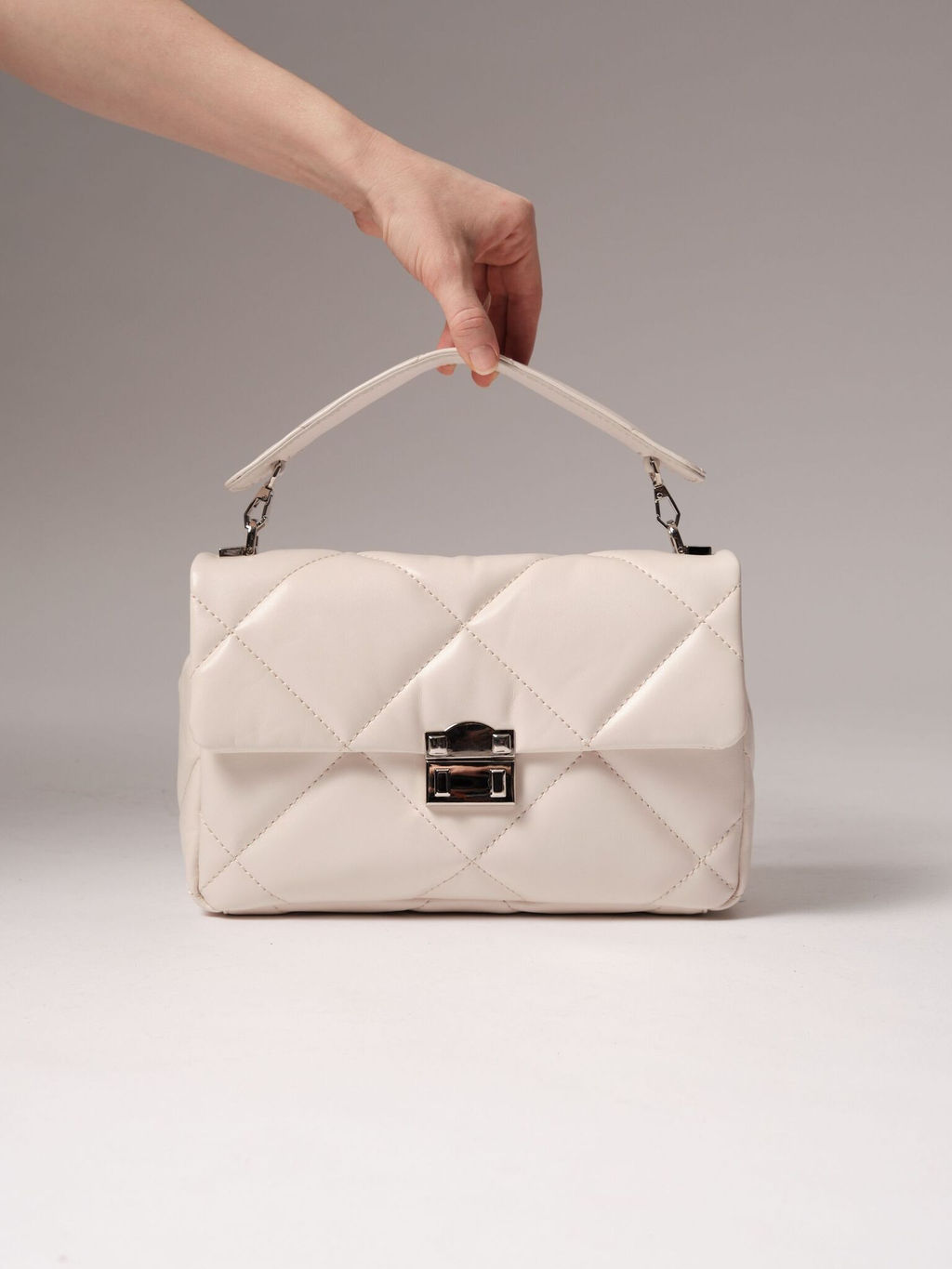 Сумка кожаная Deboro 30558 ванильное молоко