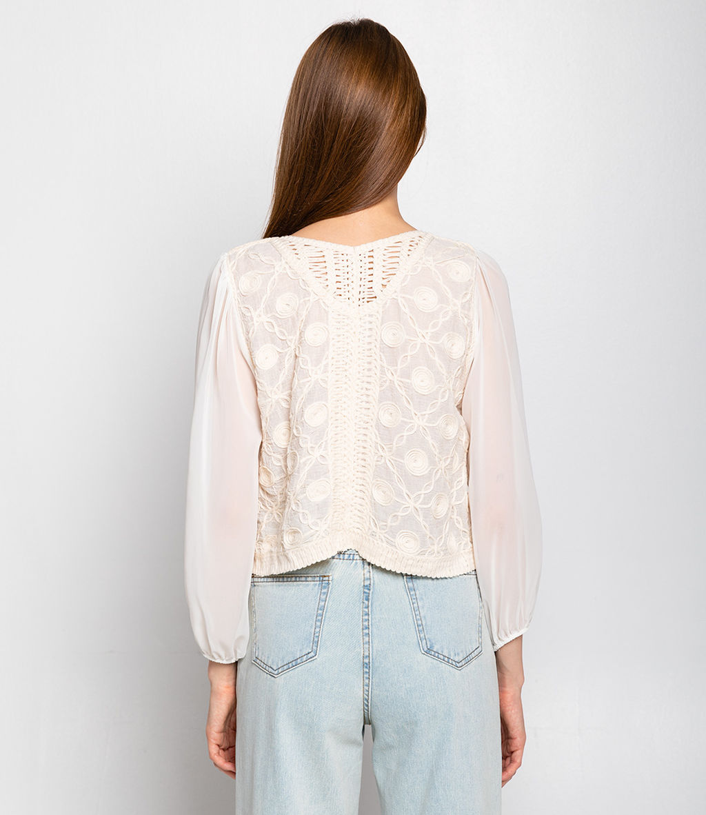 Блуза #КТ210 (7), светло-бежевый