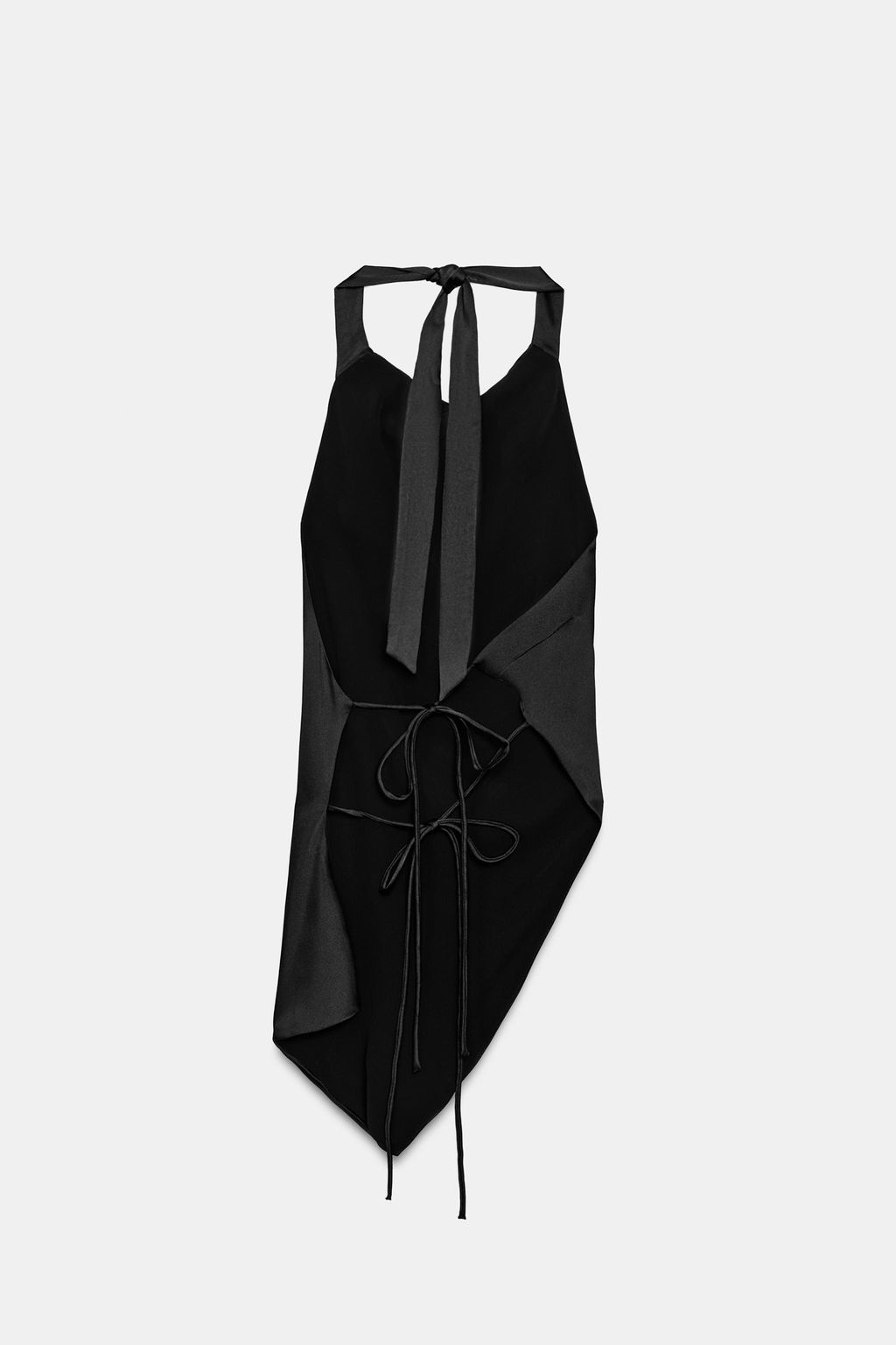 TOP SATINADO HALTER ASIM?TRICO / Negro - Zara фото 5