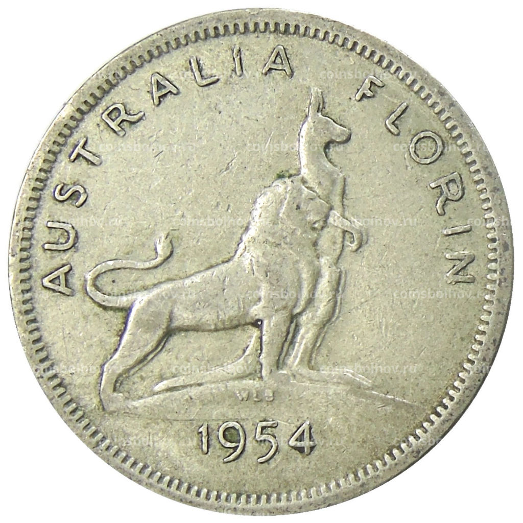 1 флорин (2 шиллинга) 1954 года Австралия  Королевский визит Елизаветы II