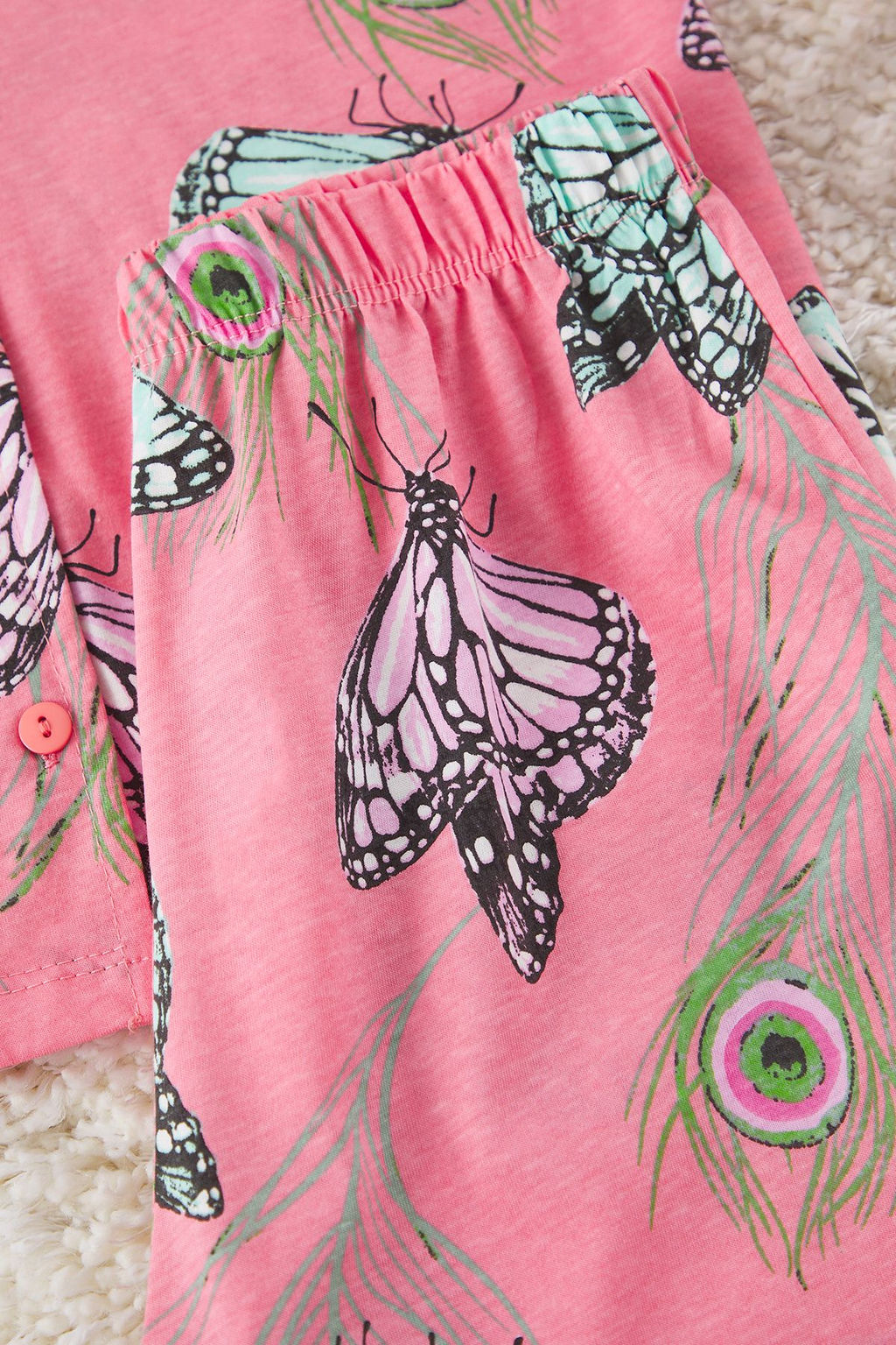 Trendyolmilla Sar? %100 Pamuklu Cicek Desenli Gomlek-Pantolon Orme Pijama Tak?m? THMSS20PT0063 фото 19