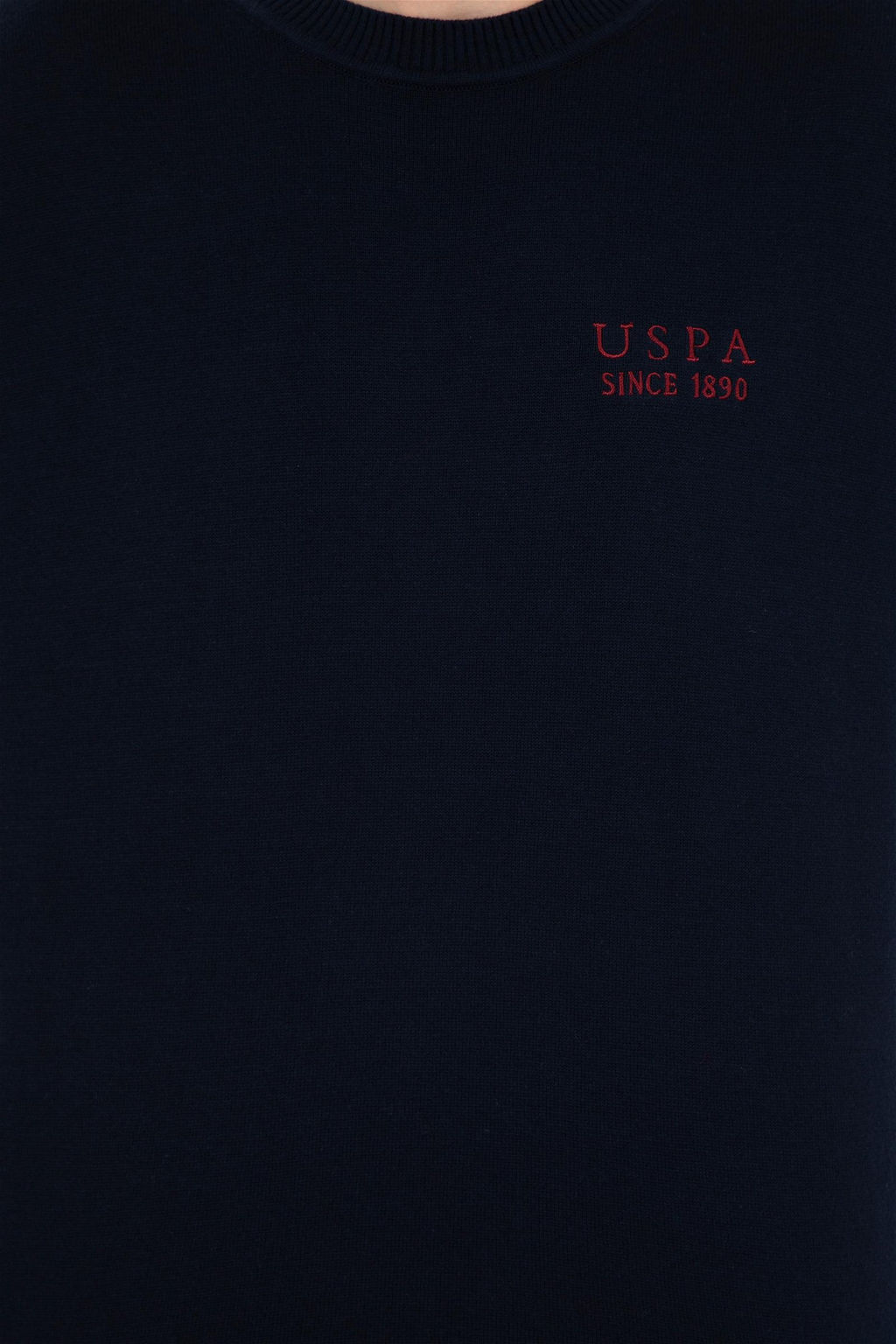 U. S. Polo Assn Мужской темно-синий трикотажный свитер с круглым вырезом - U.s. polo assn фото 12