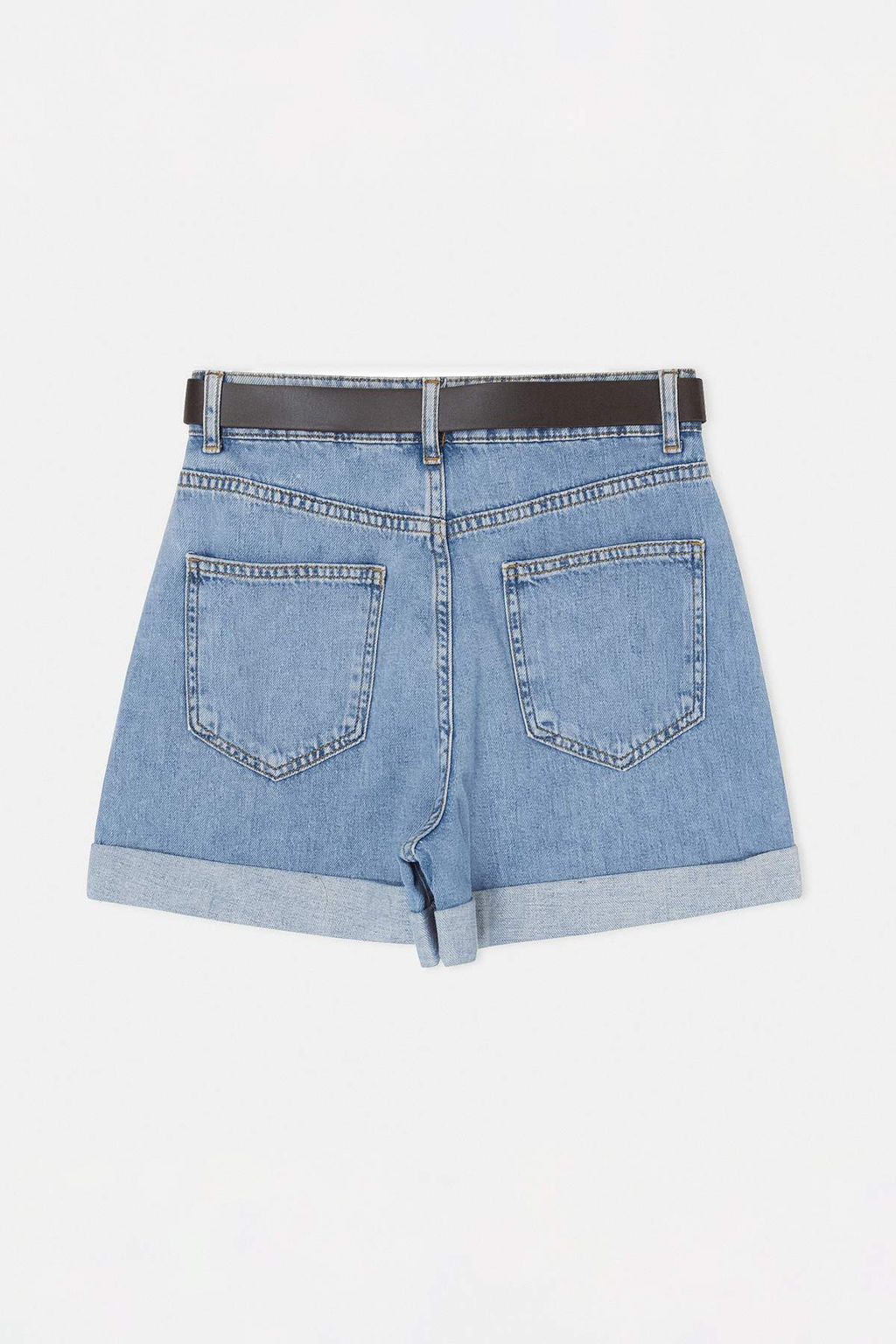 Mavi Kemer Detayl? Yuksek Bel City Boy Denim Sort TWOSS26SR00128 - Trendyolmilla фото 7