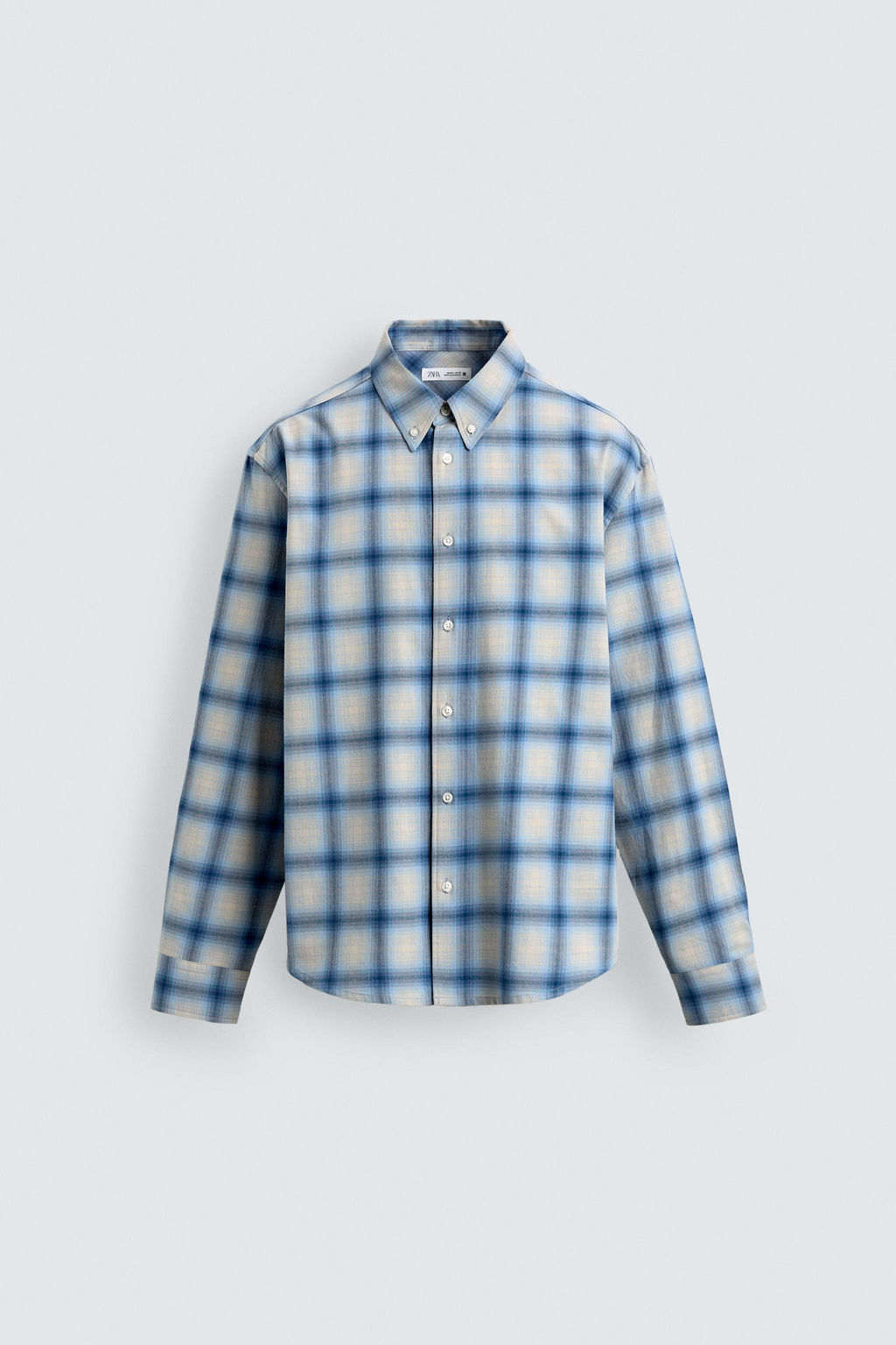 CAMISA RELAXED FIT CUADROS / Azul / Blanco - Zara фото 8