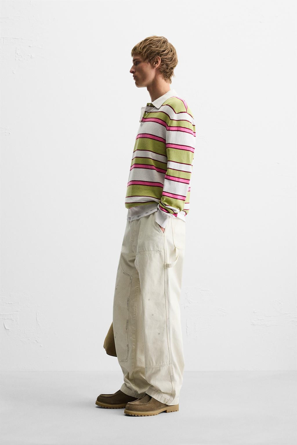 STRIPED KNIT POLO SHIRT - Zara фото 4