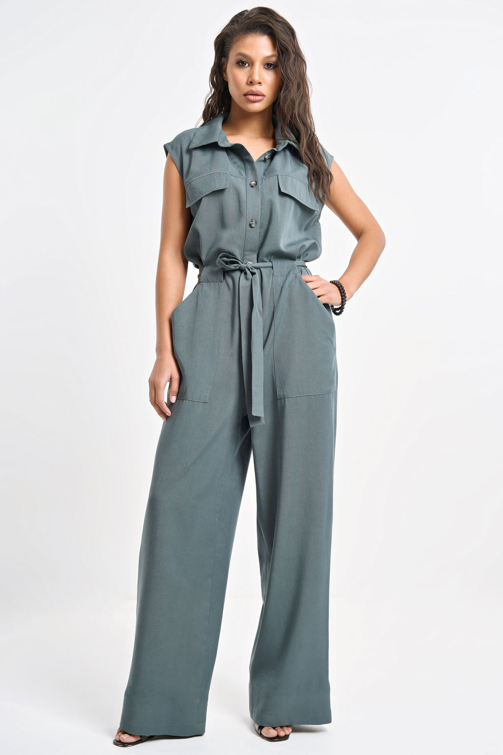 Комбинезон в стиле сафари полынь