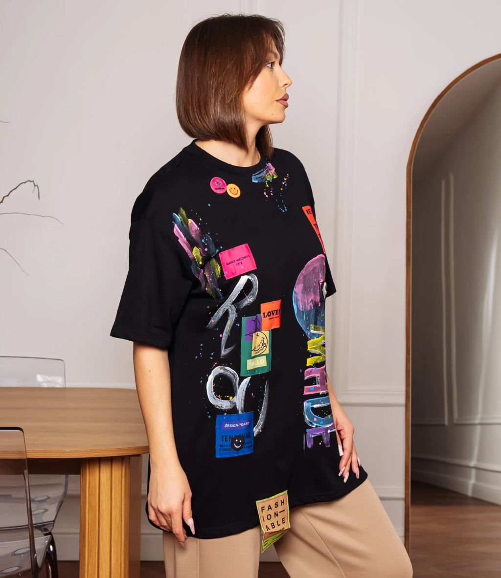 Футболка #КТ8290, чёрный - Dommod фото 2