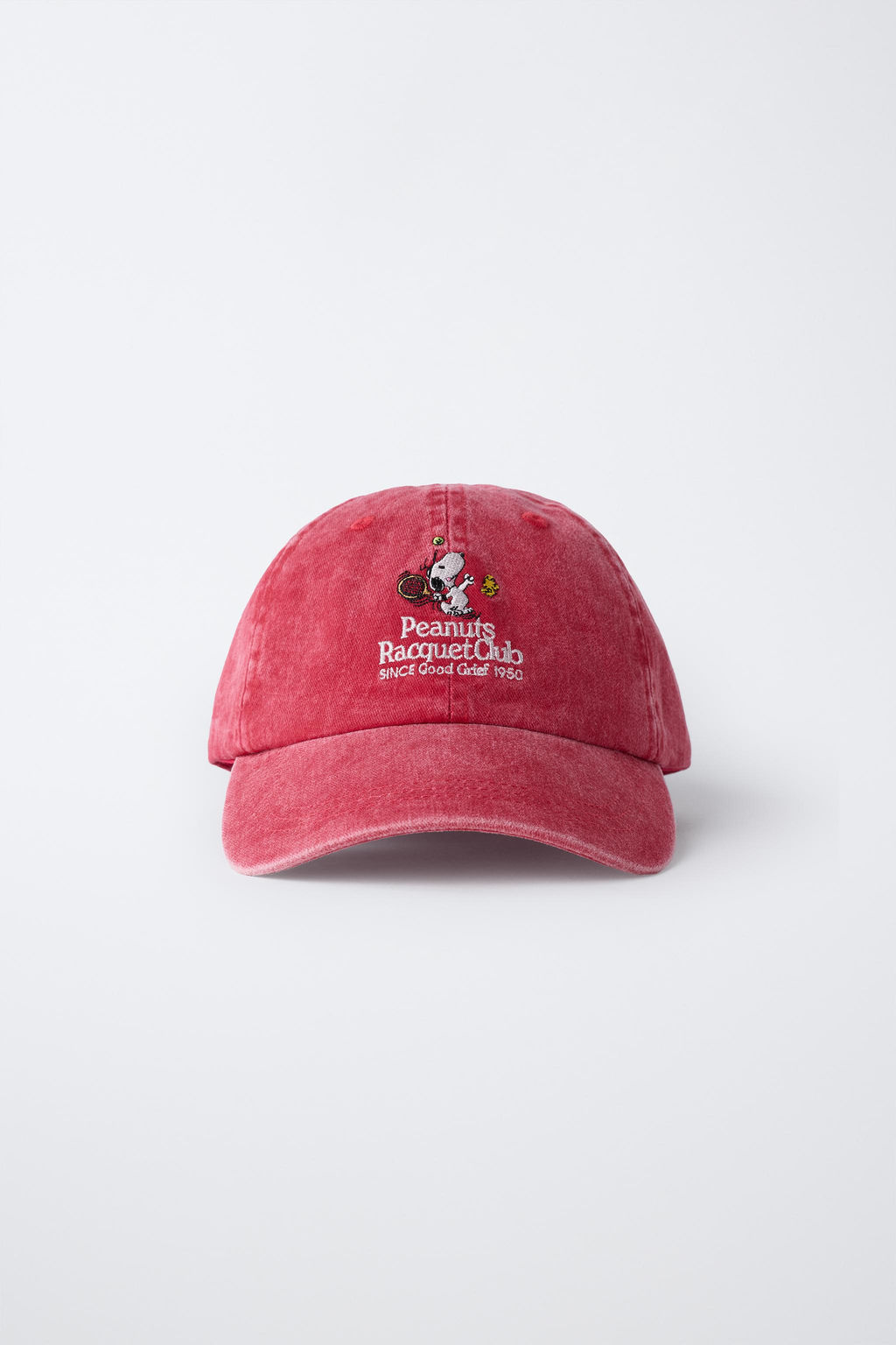 GORRA EFECTO LAVADO BORDADO SNOOPY PEANUTS / Rojo