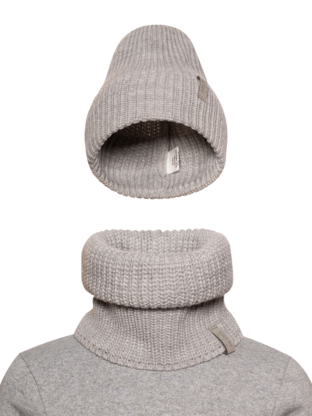 Комплект вязаный светло-серый меланж Ш-118 (56-58)