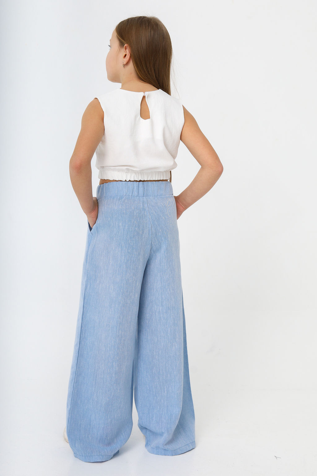 Рубашка-хенли Лен, голубой меланж - Inzibe фото 27