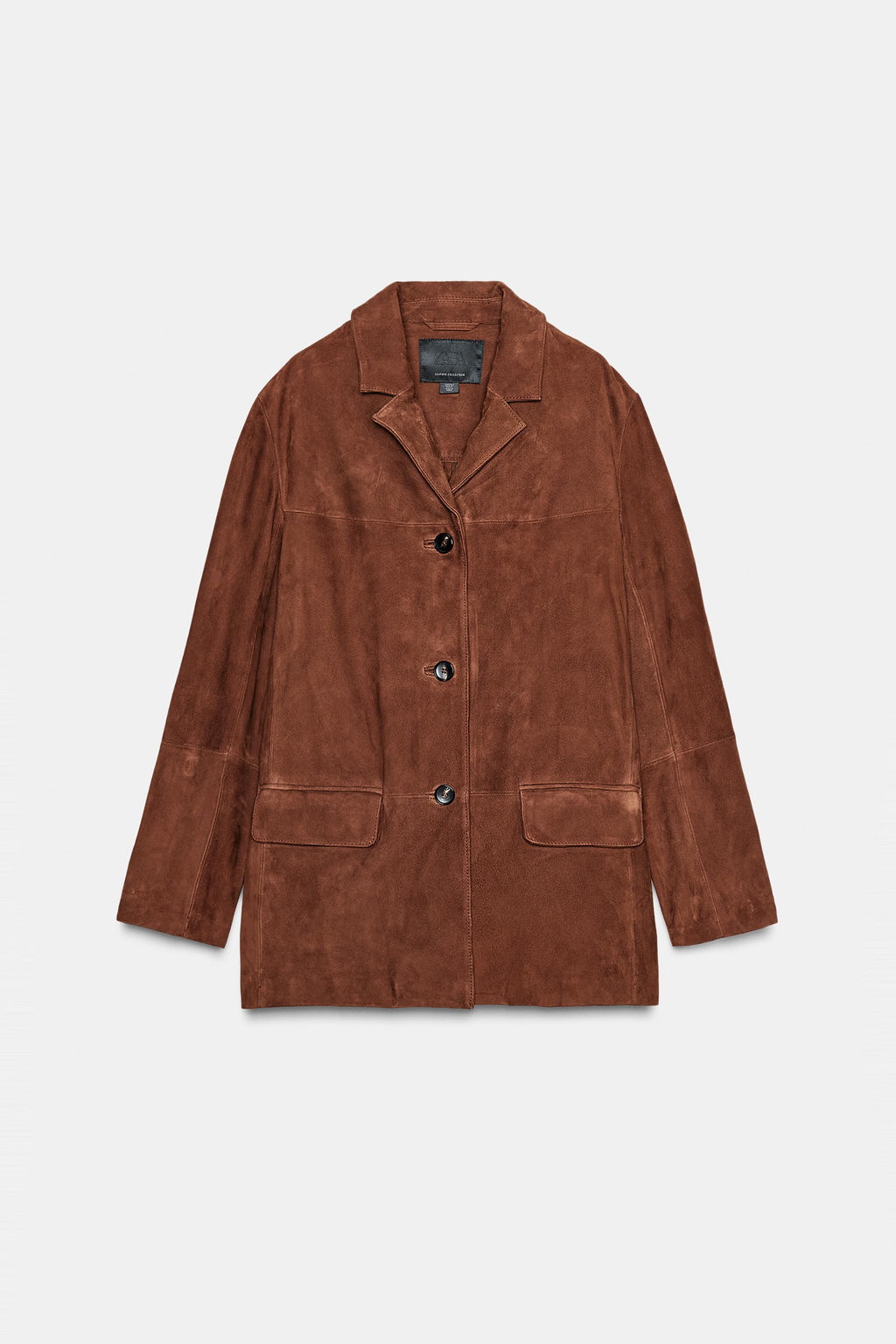 ZW COLLECTION LIMITED EDITION OVERSIZED SUEDE LEATHER BLAZER - Zara фото 14