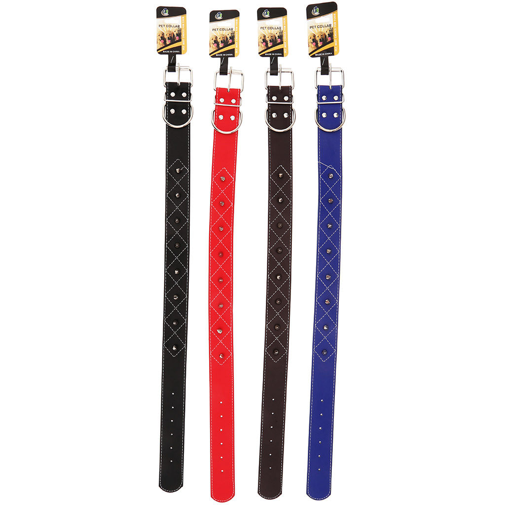 Пэт тойс (Pet toys) Ошейник для собаки Шипы 3,9х66см, металлическая застежка, под кожу, металл декор, на картоне, цвета в ассортименте: красный, синий, черный, темно-коричневый (Китай)  фото 5
