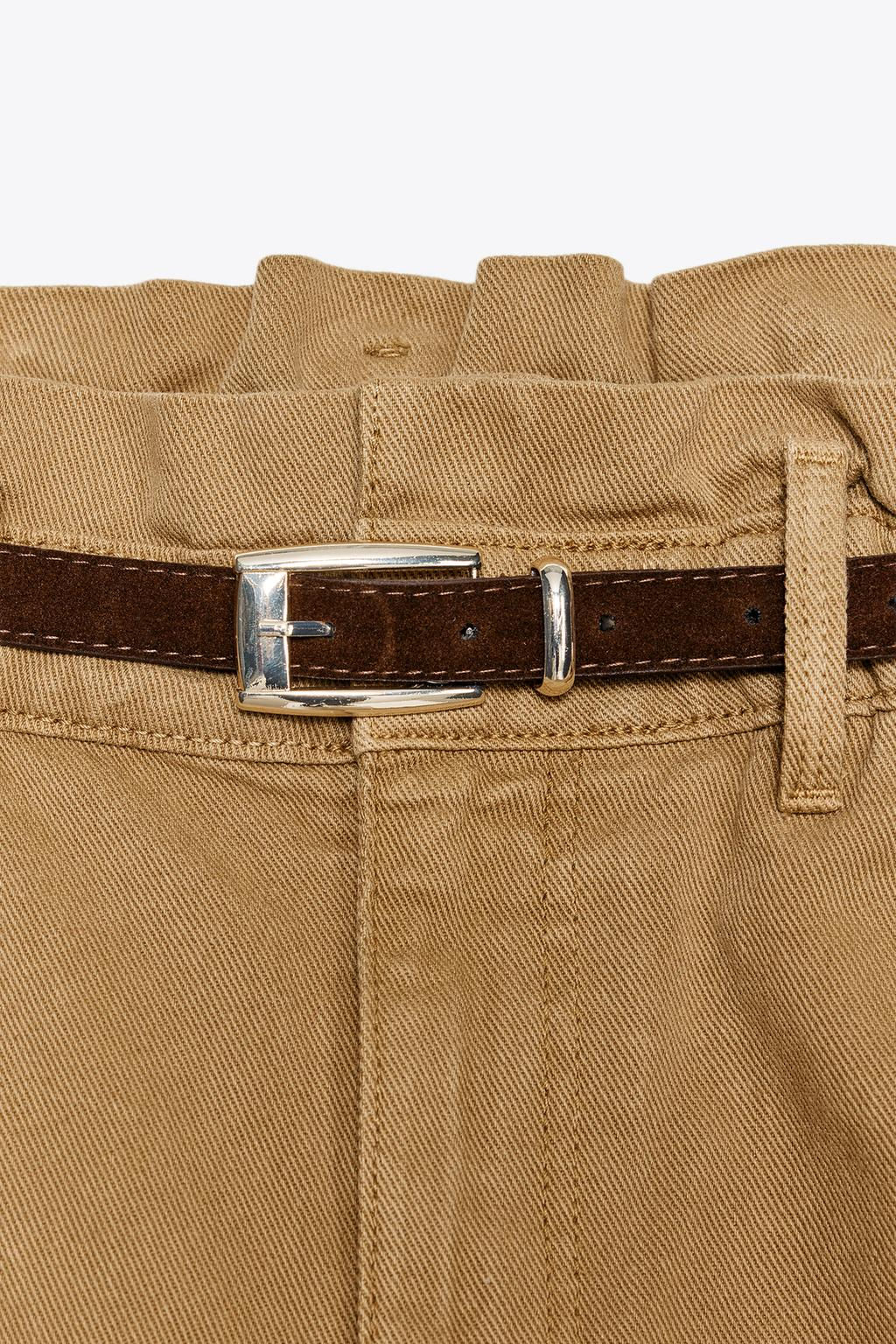 HIGH-WAIST Z1975 PAPERBAG DENIM BERMUDA SHORTS - Zara фото 18