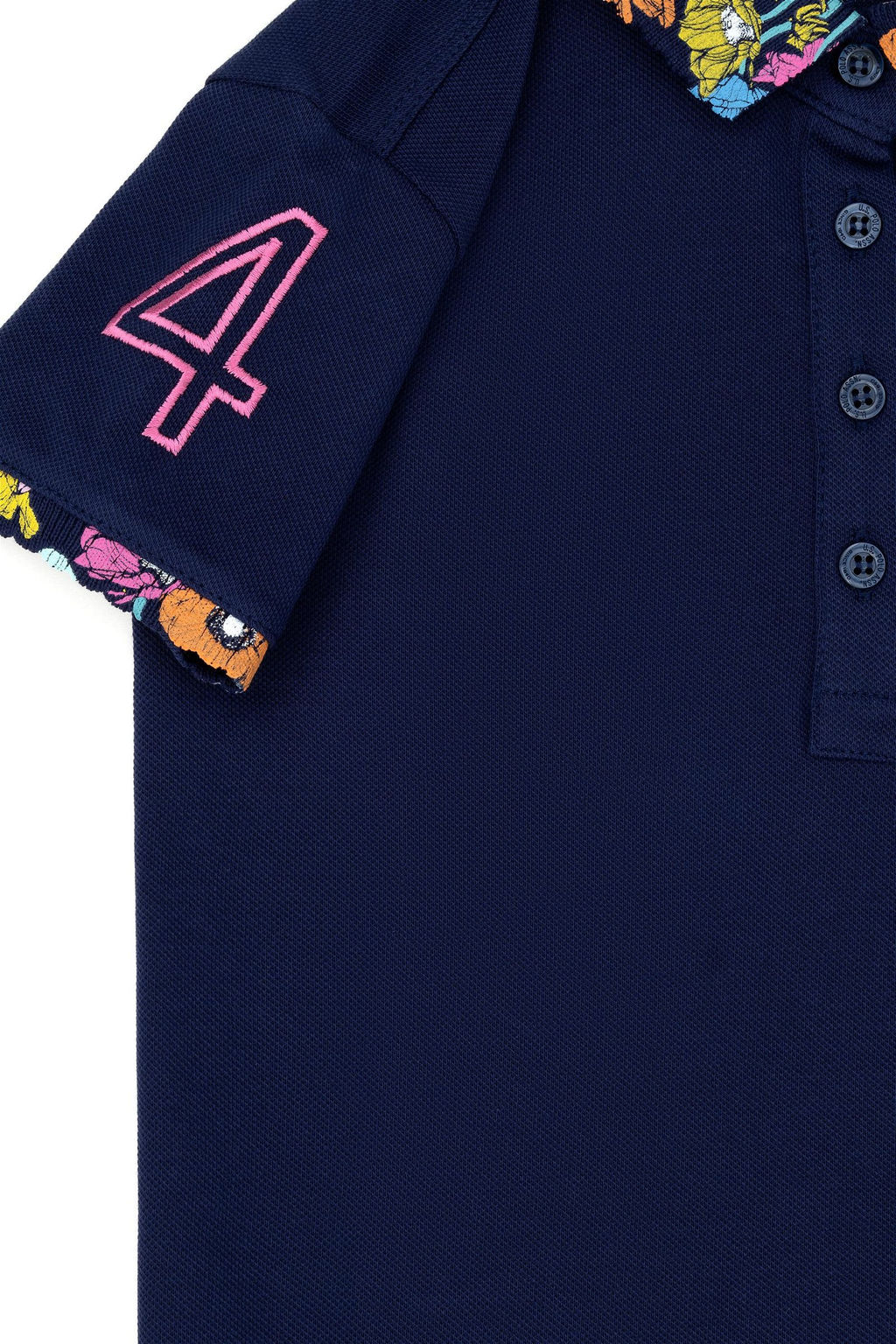 Темно-синяя базовая футболка для девочек - U.s. polo assn фото 8