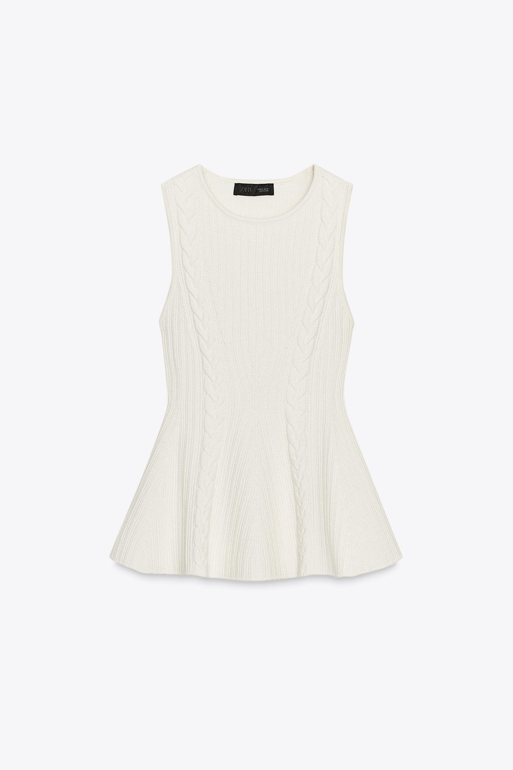 CABLE KNIT PEPLUM TOP - Zara фото 7