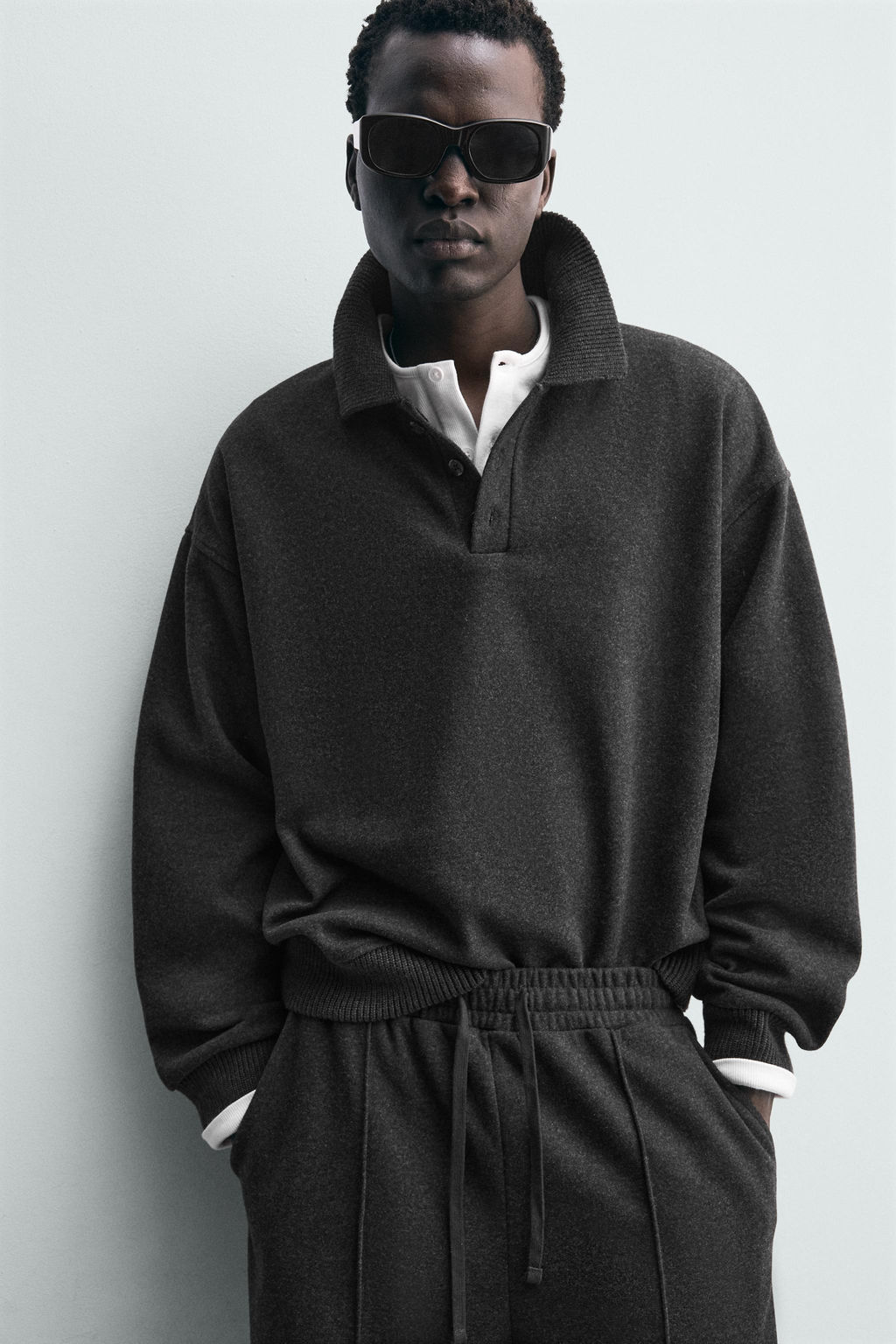 TEXTURED POLO SWEATSHIRT - Zara фото 6