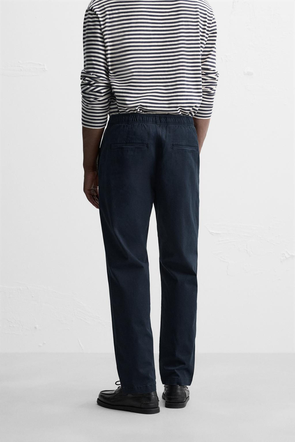 REGULAR FIT JOGGER WAIST TROUSERS - Zara фото 13