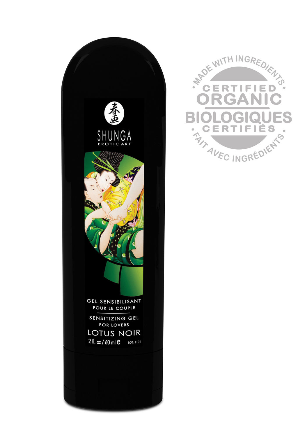 Возбуждающий гель для влюбленных Shunga Lotus Noir, уникальная формула с L-аргинином, 60 мл.