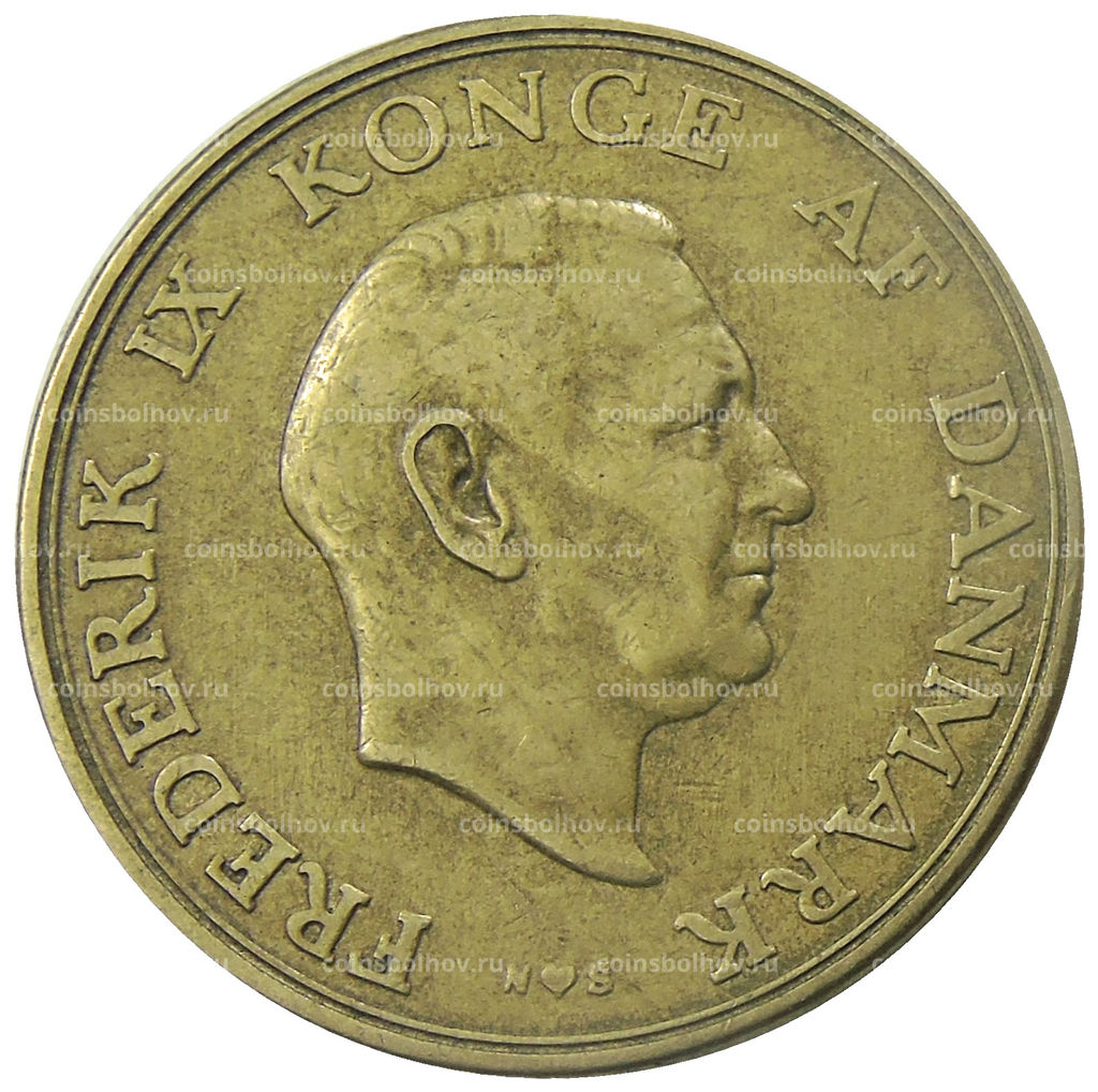 Монета 2 кроны 1952 года Дания