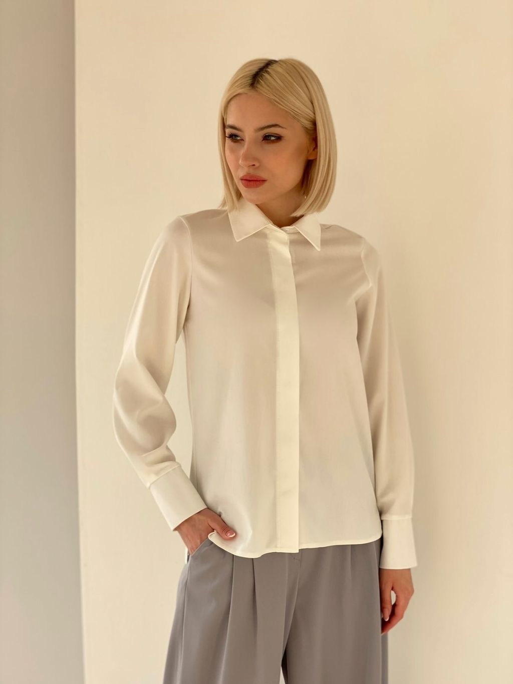 Рубашка с супатной застёжкой свободного силуэта - Martichelli фото 6