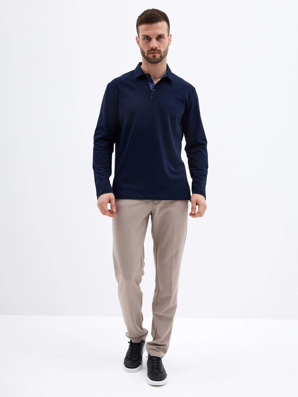 Джемпер мужской с воротником поло GREG G155-KO1246-SA5106 (синий)  фото 3