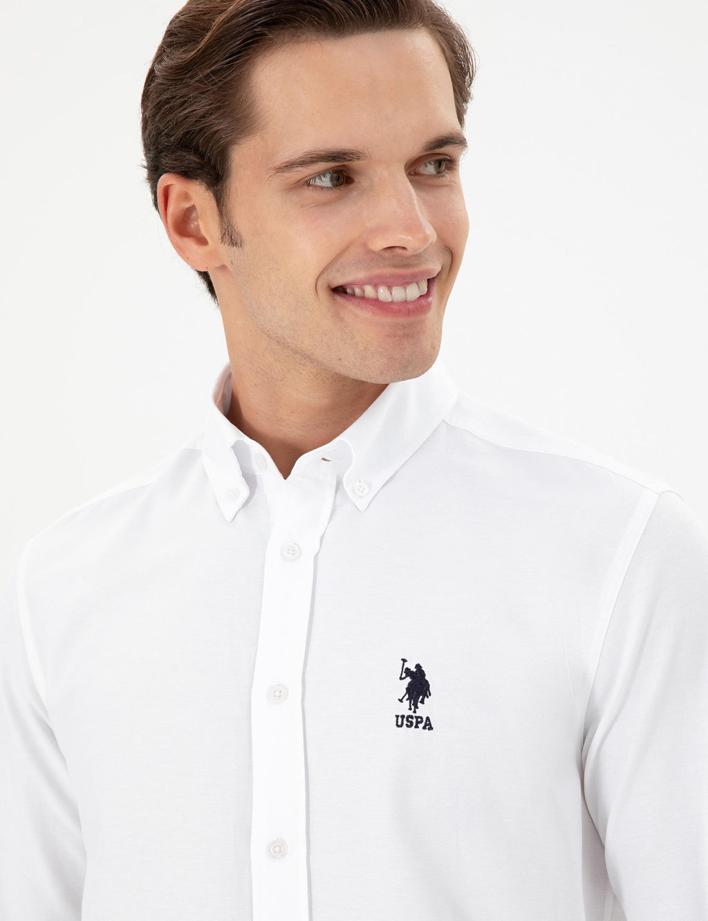 Мужская белая рубашка с длинным рукавом - U.s. polo assn фото 2