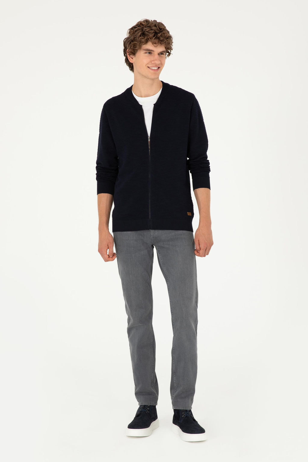 Мужской темно-синий трикотажный кардиган - U.s. polo assn фото 4