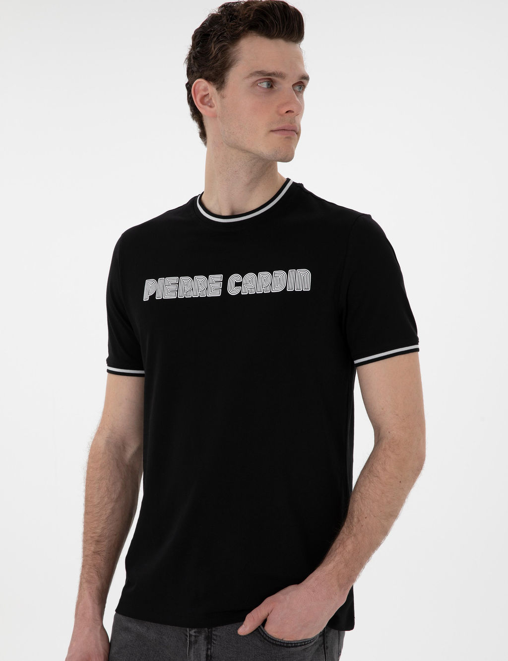 Siyah Regular Fit Ti__rt - Pierre cardin фото 3