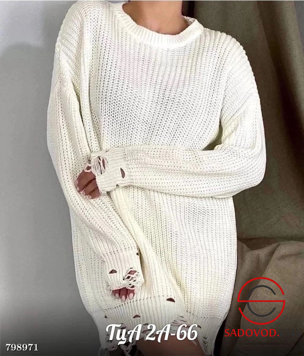 Туника оверсайз дырявый вязаный - Bruno фото 2