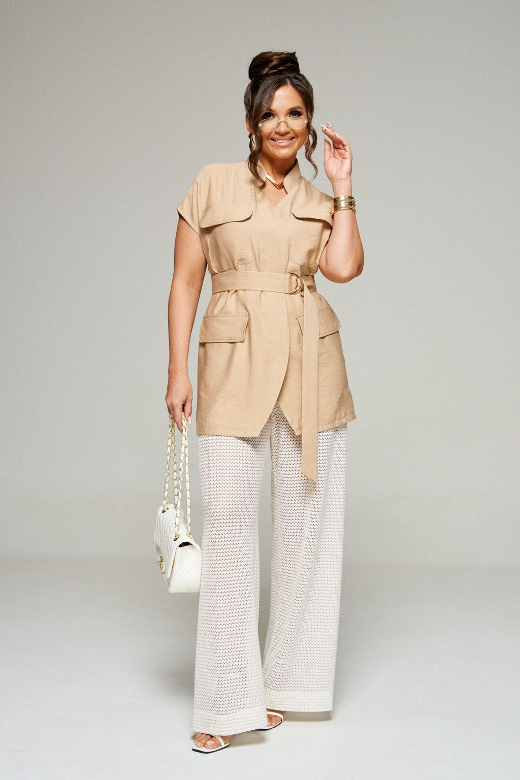 Костюм 6328 бежевый, Брюки, Жакет - B&F фото 4