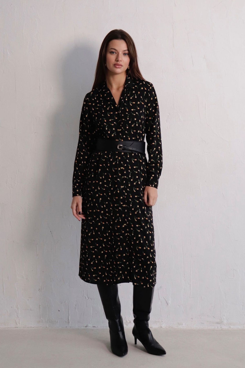 Платье-рубашка с английским воротником принт - Martichelli фото 230