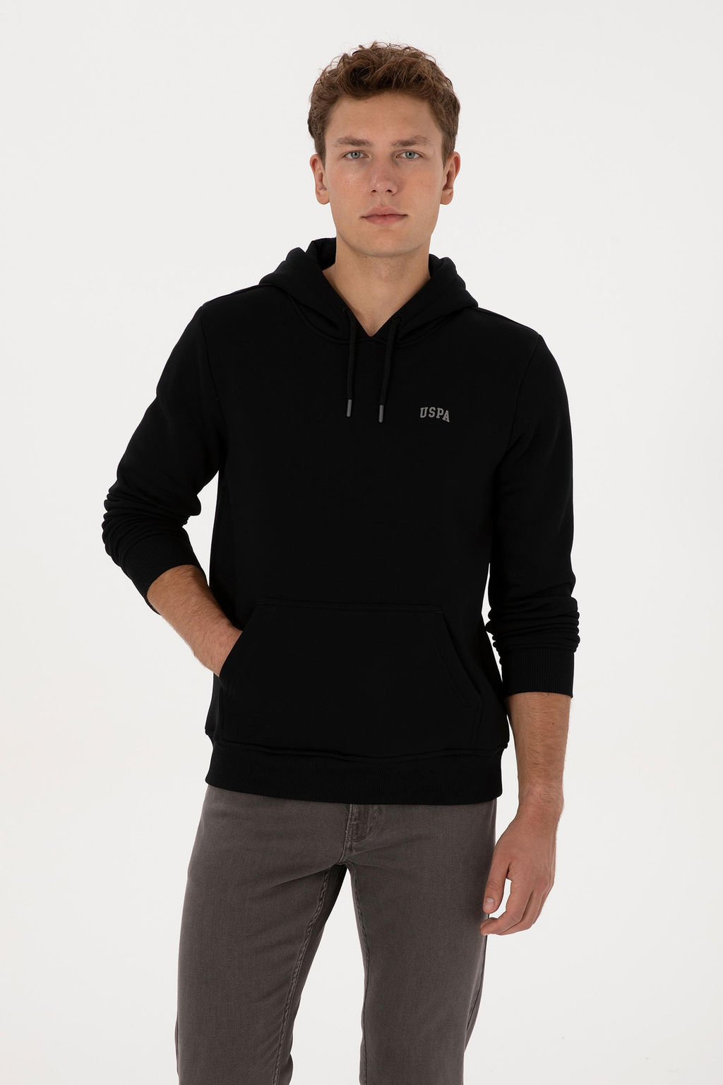 Erkek Siyah Basic Sweatshirt