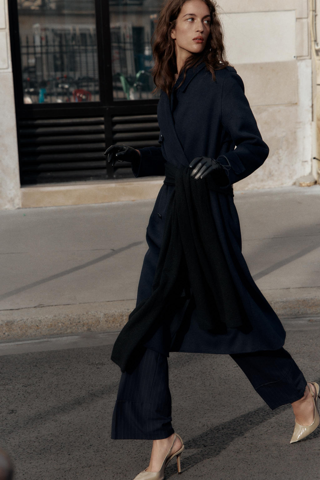 FAUX-PATENT HIGH-HEEL SLINGBACK SHOES