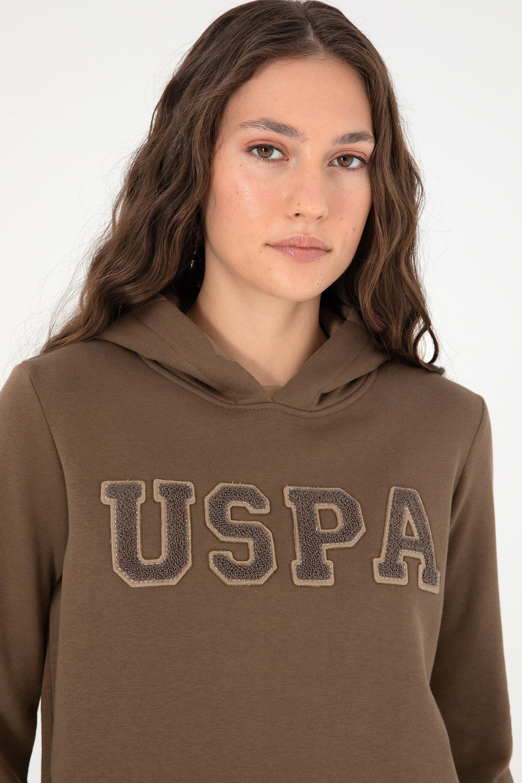 Женский базовый свитшот цвета хаки Неожиданная скидка в корзине - U.s. polo assn фото 2