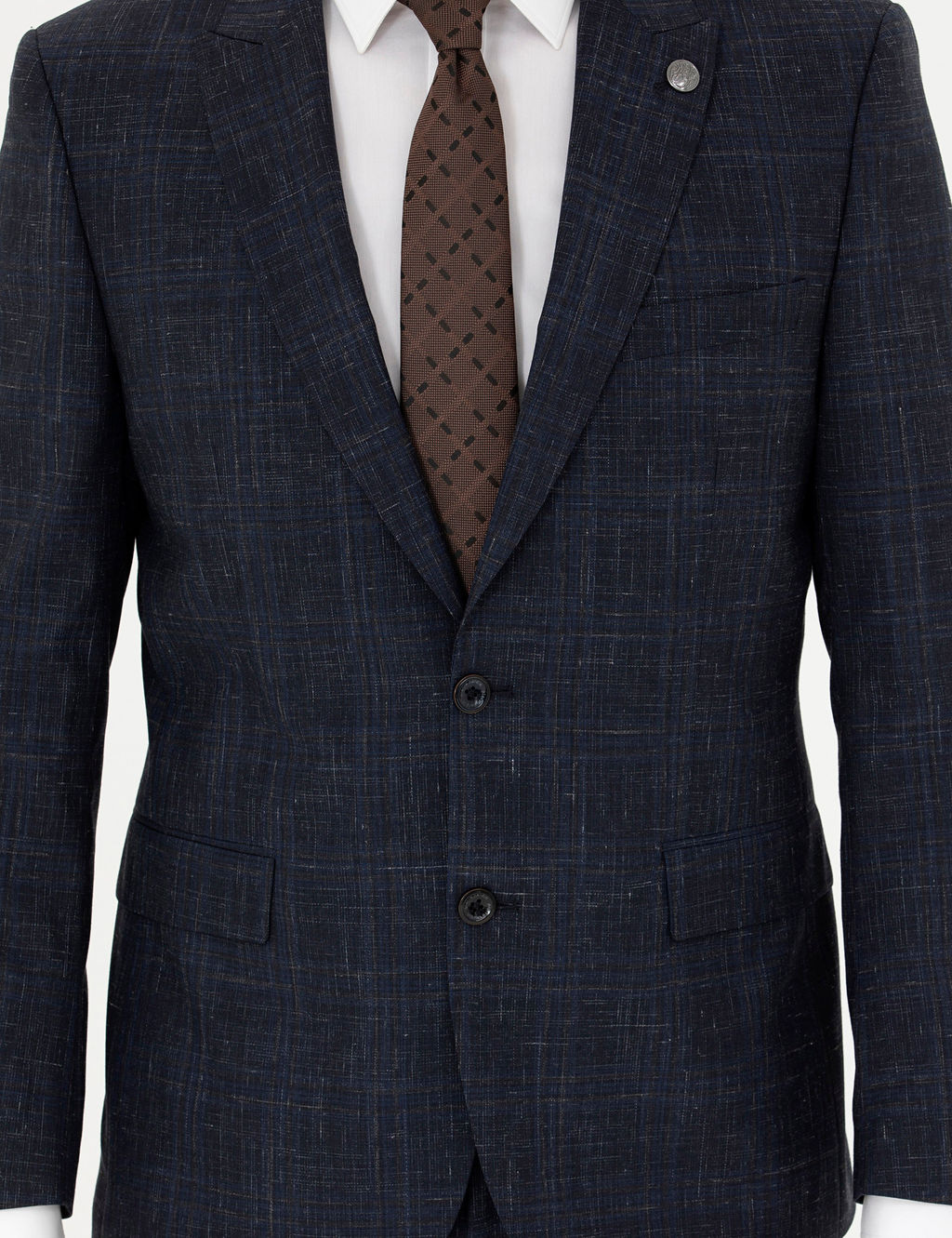 Lacivert Slim Fit Tak_m Elbise